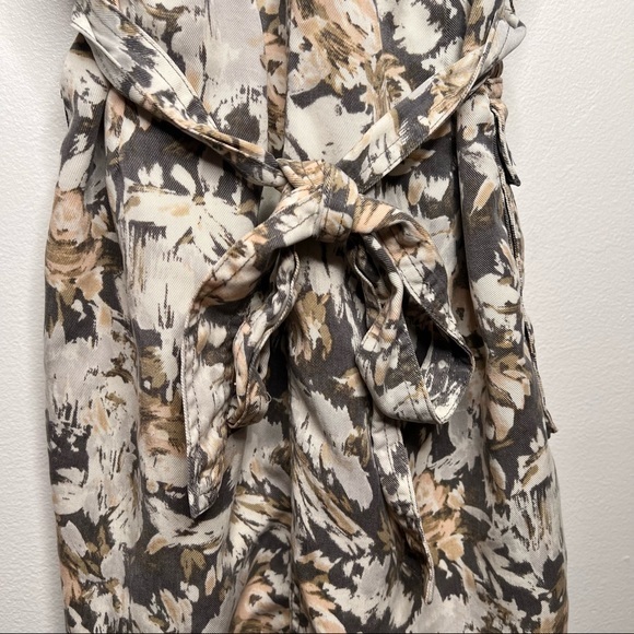 L.L Bean Signature Short Sleeve Floral Utility Waist Tie Dress Size 2 - Picture 9 of 11